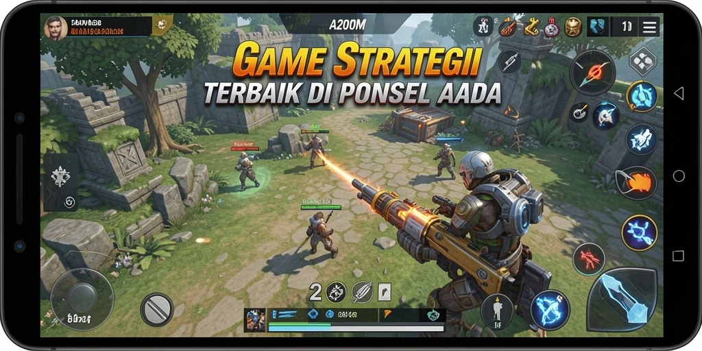 Tampilan screenshot A200M dengan aksi strategis mendebarkan.
