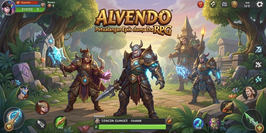 Tampilan gameplay menakjubkan dari ALVENDO, menjelajahi dunia RPG.