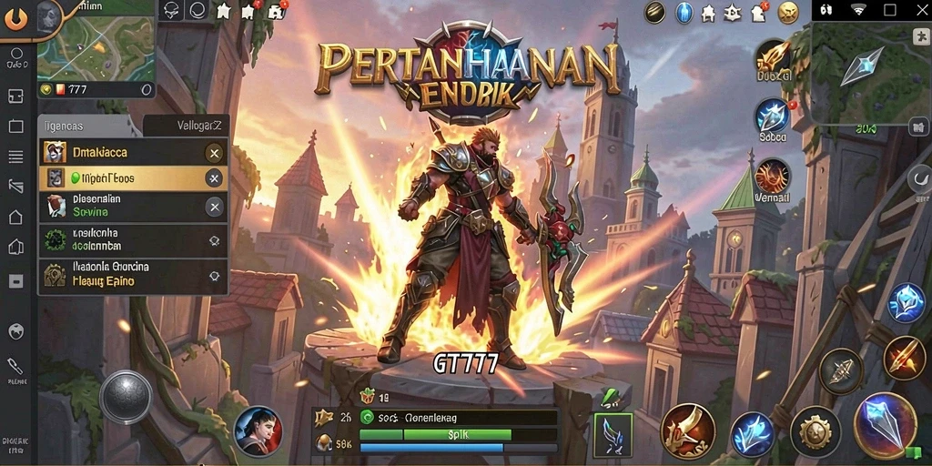 Screenshot GT777 menampilkan momen seru dalam pertahanan menara.