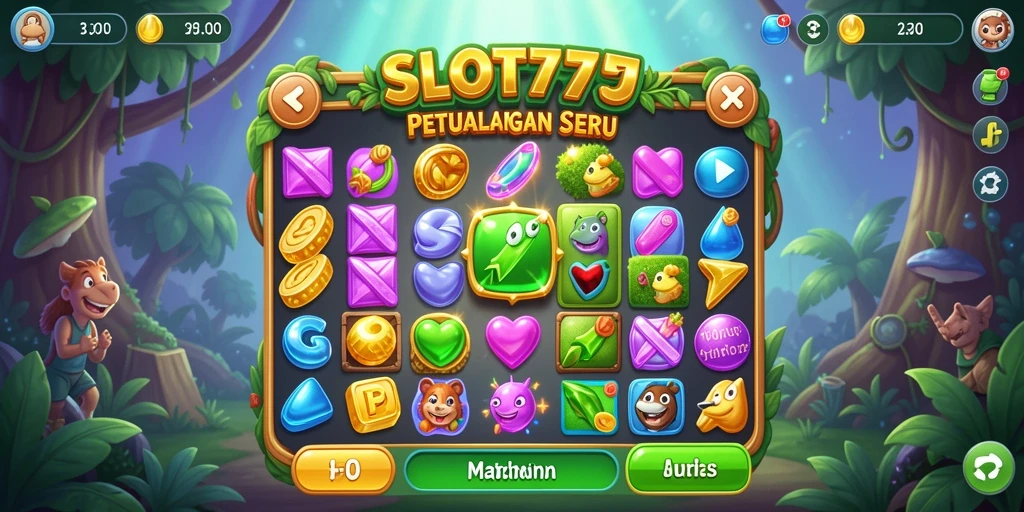 Gameplay seru di SLOT777 dengan tantangan match-3 yang menyenangkan.